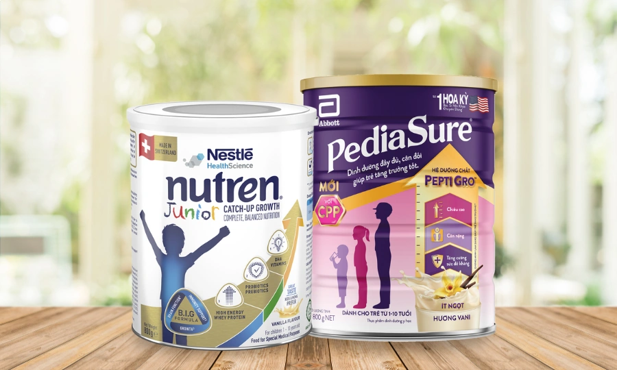 so sánh sữa nutren junior và pediasure