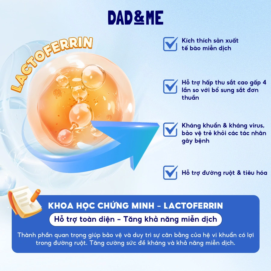 Sữa Dad&Me c&oacute; c&ocirc;ng dụng hỗ trợ miễn dịch.