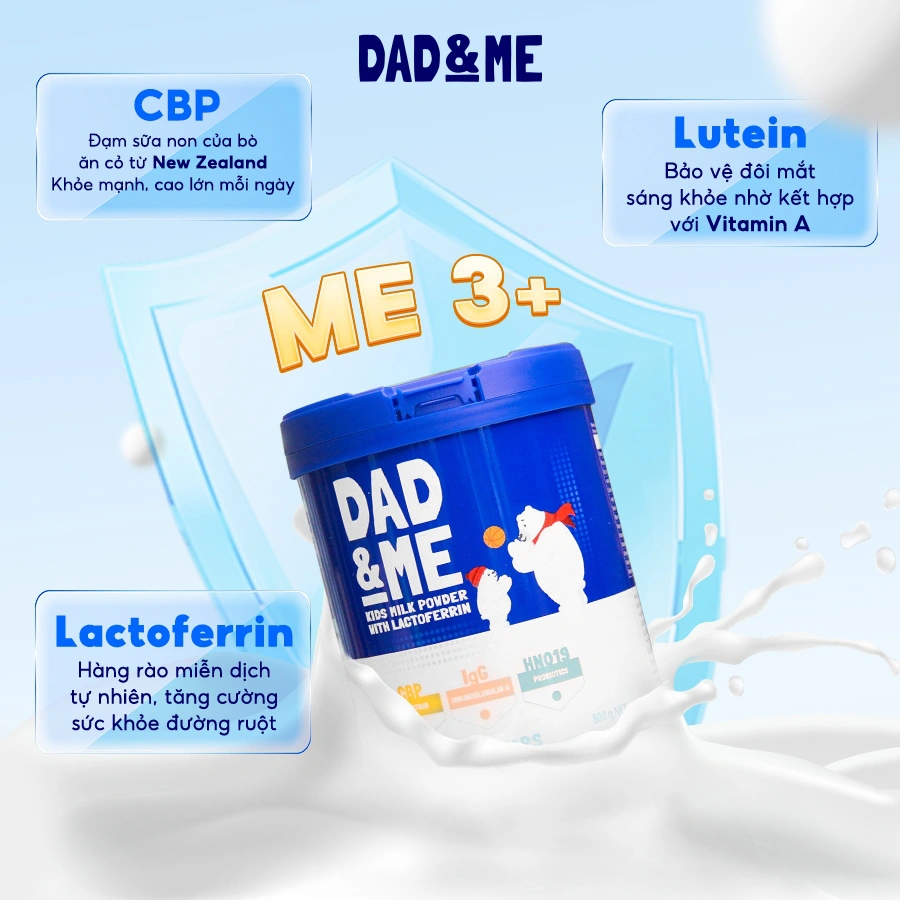 Sữa Dad&Me hỗ trợ b&eacute; tăng chiều cao.