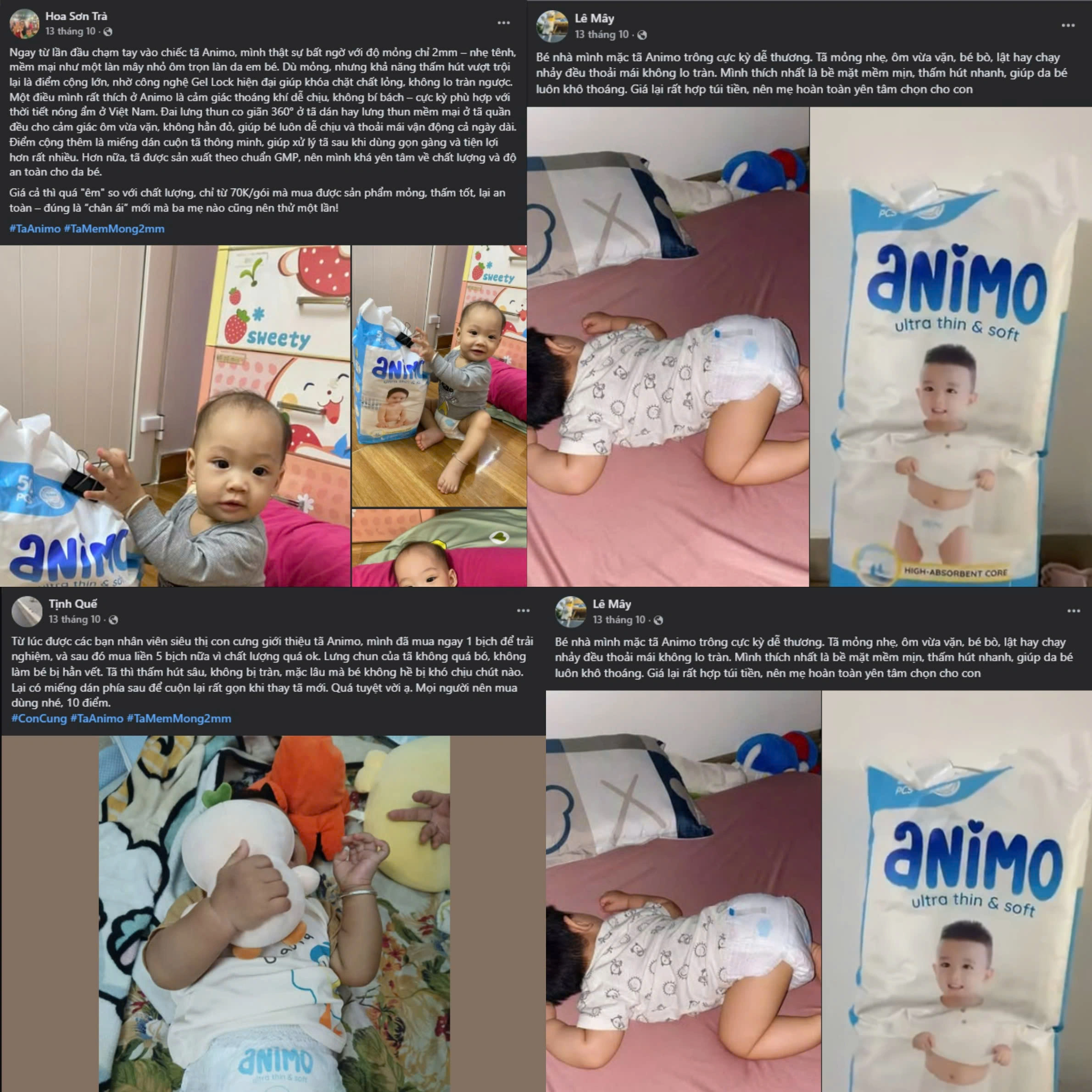 tã animo có những size nào