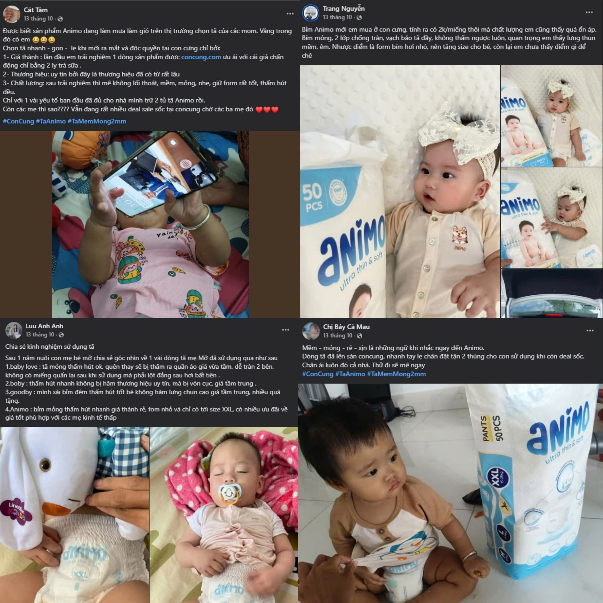 tã animo có những size nào