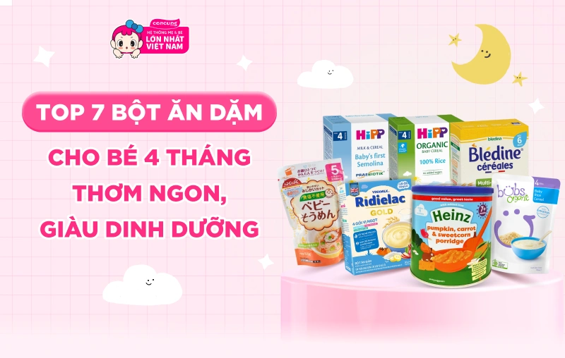 Các loại bột ăn dặm dành cho bé 4 tháng