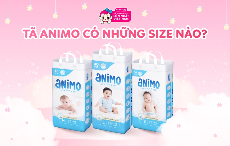 Tã Animo có những size nào?
