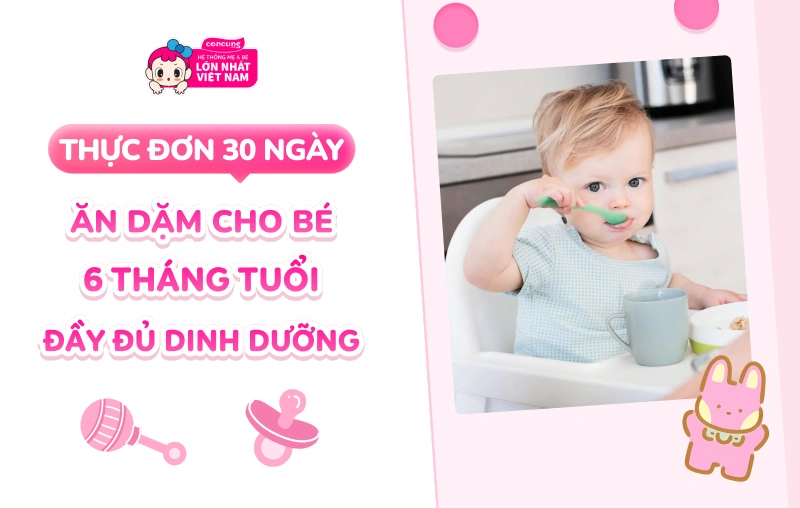 Thực đơn 30 ng&agrave;y ăn dặm cho b&eacute; 6 th&aacute;ng tuổi