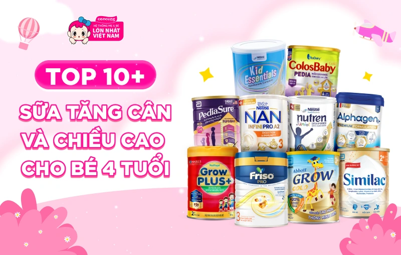 sữa tăng c&acirc;n v&agrave; tăng chiều cao cho b&eacute; 4 tuổi