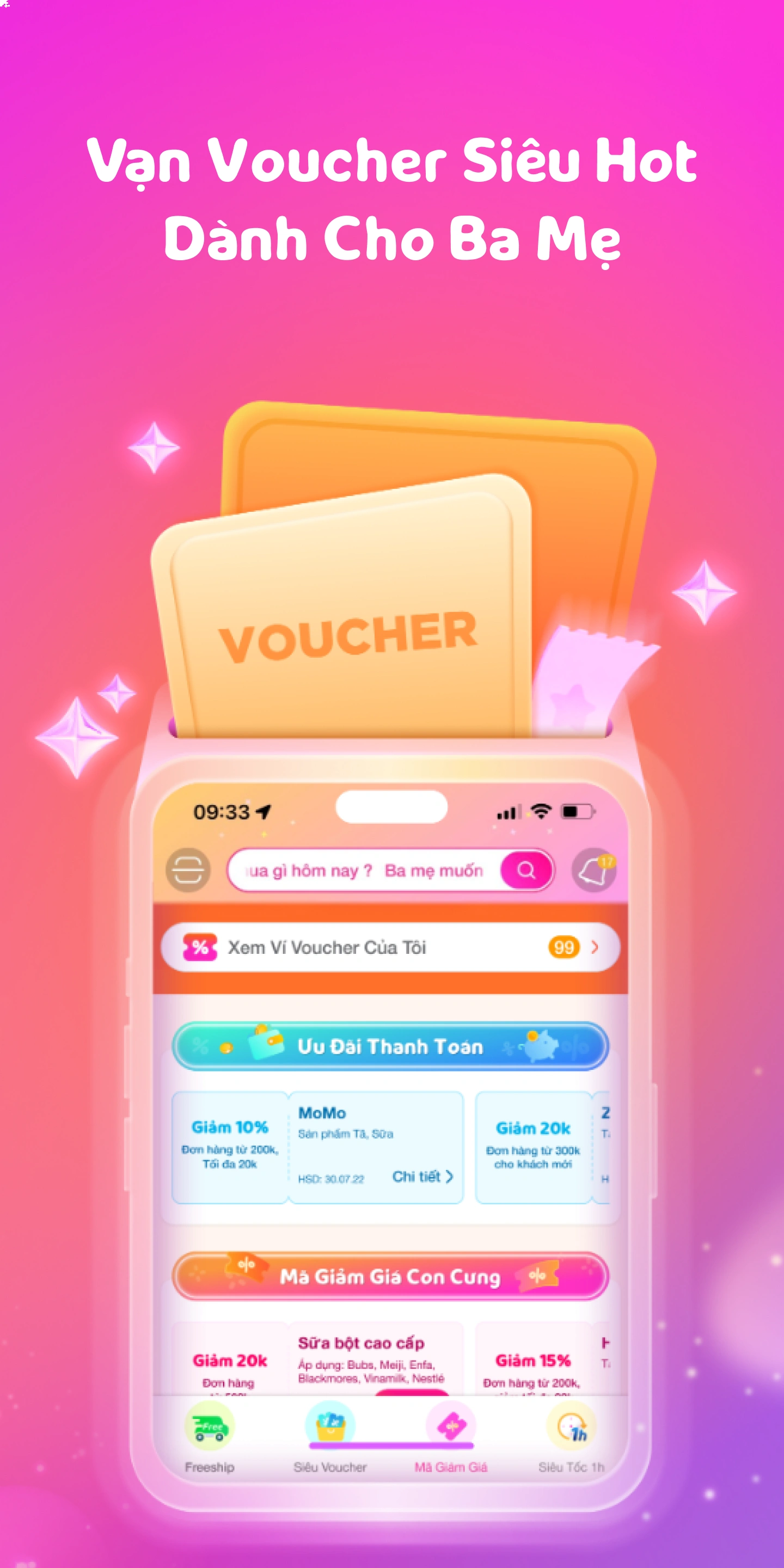 Loạt ưu đ&atilde;i hấp dẫn chờ đ&oacute;n ba mẹ tại c&aacute;c cửa h&agrave;ng v&agrave; App Con Cưng.