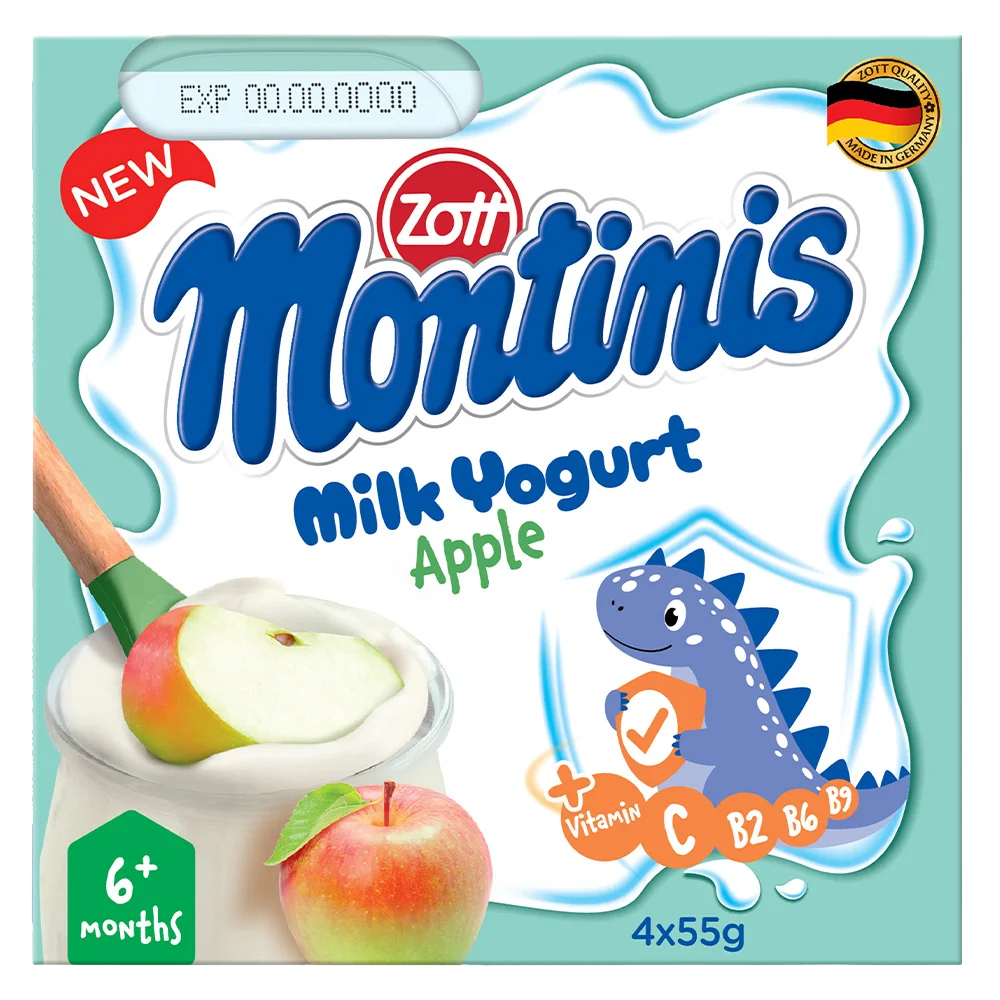 Sữa chua Zott Montinis giảm thiểu t&igrave;nh trạng đầy hơi ở c&aacute;c b&eacute; bất dung nạp lactose.