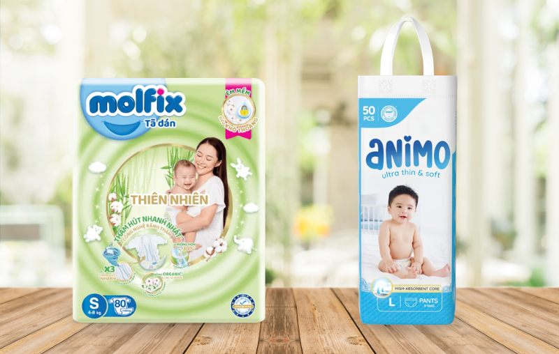 Molfix v&agrave; Animo đại diện t&atilde; trẻ em theo mức gi&aacute; tiết kiệm.
