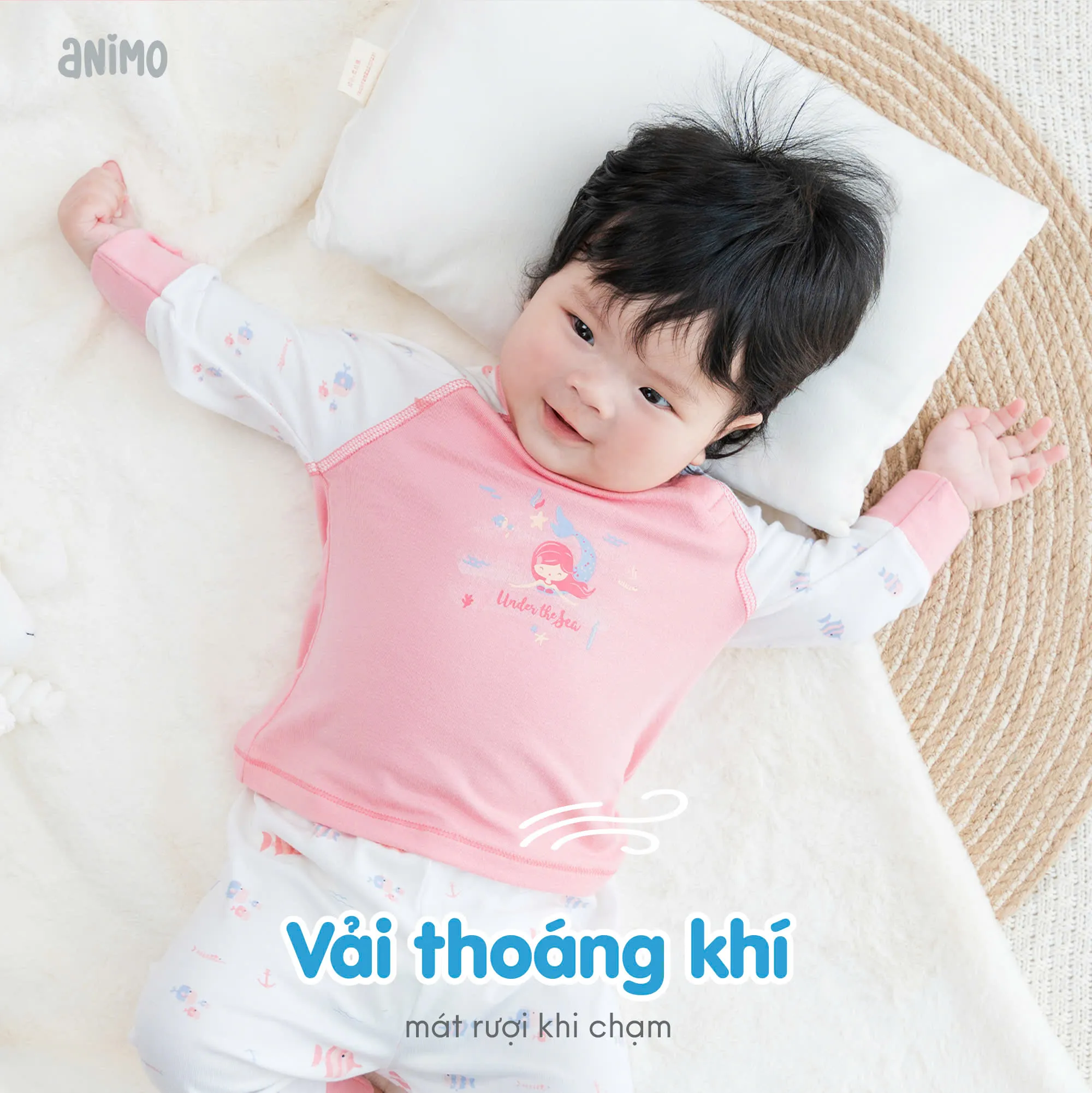 Animo mang đến chất liệu m&aacute;t mẻ, l&agrave;nh t&iacute;nh.