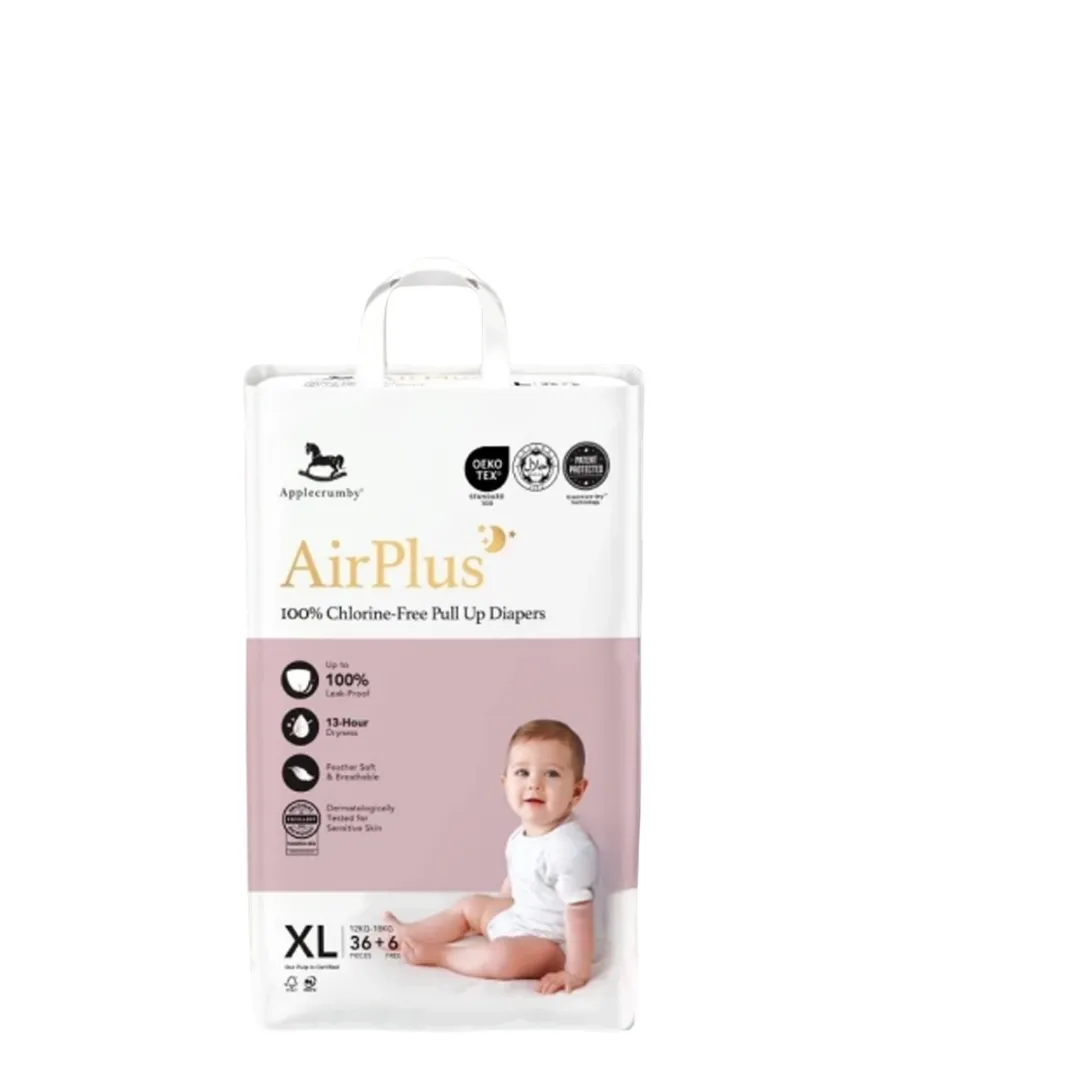 Bỉm đ&ecirc;m Applecrumby sử dụng c&ocirc;ng nghệ GreenCore-Dry, gi&uacute;p b&eacute; kh&ocirc; tho&aacute;ng suốt 12 giờ.