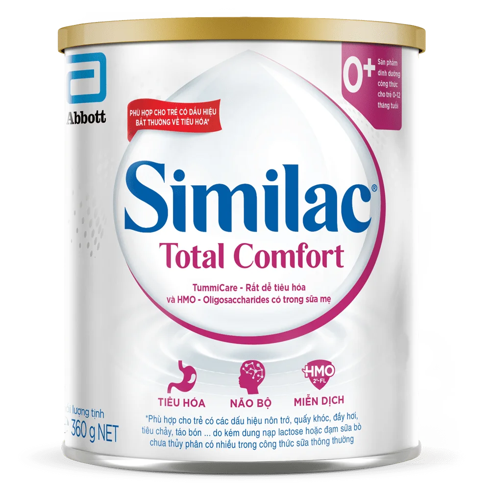 Sữa Similac Total Comfort chứa 100% đạm Whey thủy ph&acirc;n một phần, ph&ugrave; hợp trẻ c&oacute; dấu hiệu dị ứng đạm sữa b&ograve; dạng nhẹ.