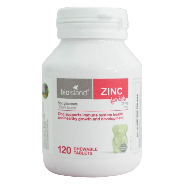 Kẽm BioIsland c&oacute; dạng vi&ecirc;n nhai ở liều lượng c&acirc;n đối gi&uacute;p cho trẻ biếng ăn bổ sung đủ dinh dưỡng.