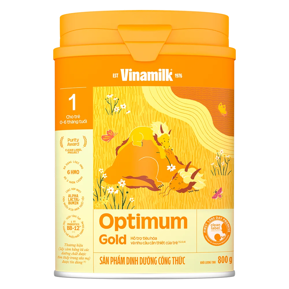 Sữa Optimum Gold chứa đạm Whey dễ ti&ecirc;u, gi&uacute;p cho trẻ sơ sinh chậm tăng c&acirc;n ti&ecirc;u h&oacute;a khỏe, tăng c&acirc;n đều đặn.