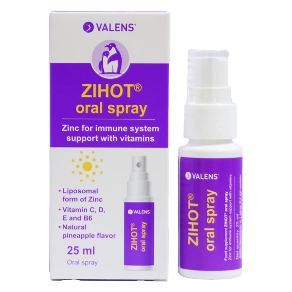 B&ecirc;n cạnh kẽm, Zihot Oral Spray c&ograve;n bổ sung vitamin C, D, E, B6 cho trẻ biếng ăn.