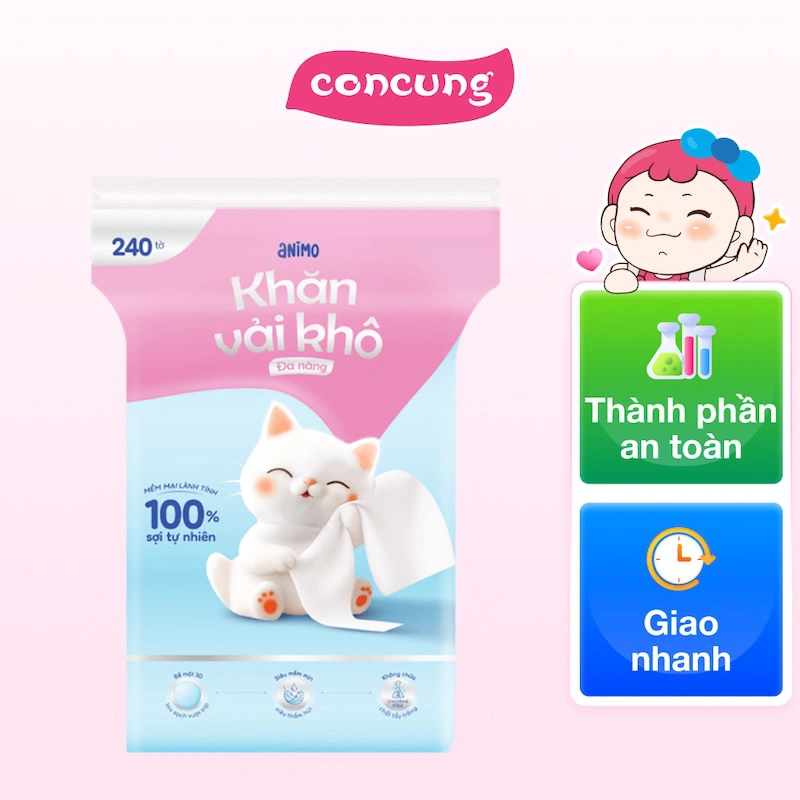 Khăn vải kh&ocirc; đa năng Animo với bề mặt dập nổi 3D th&ocirc;ng minh.