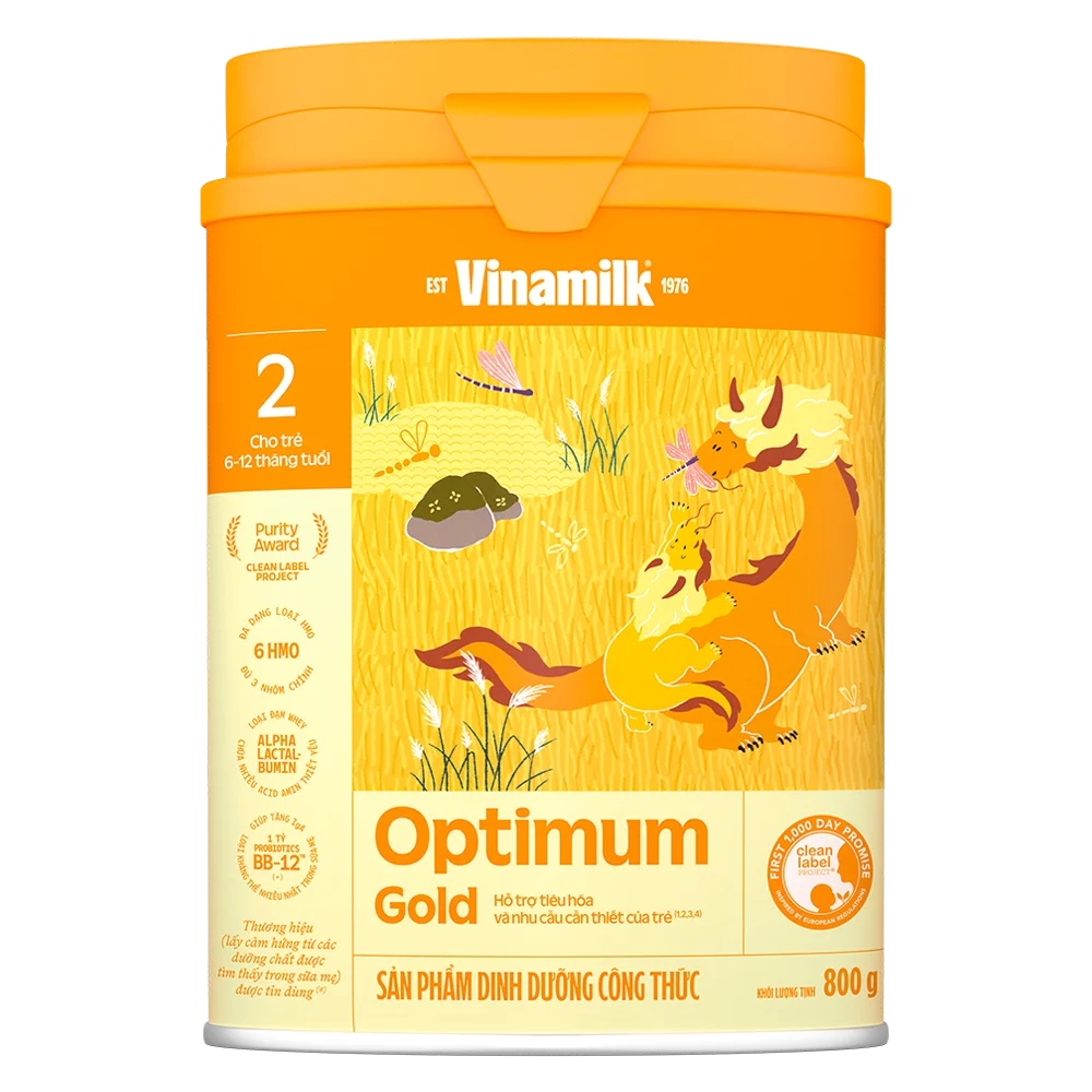 Vinamilk Optimum Gold 2 gi&uacute;p b&eacute; tăng c&acirc;n đều, &ecirc;m bụng v&agrave; ngon giấc