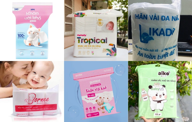 o s&aacute;nh c&aacute;c thương hiệu khăn vải kh&ocirc; đa năng cho b&eacute;