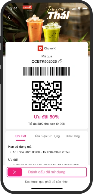 Bước 3 HDSD Ưu đãi đối tác app Con Cưng