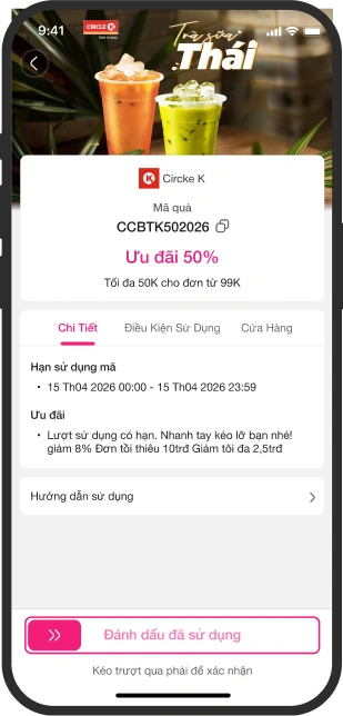 Bước 4 HDSD Ưu đãi đối tác app Con Cưng