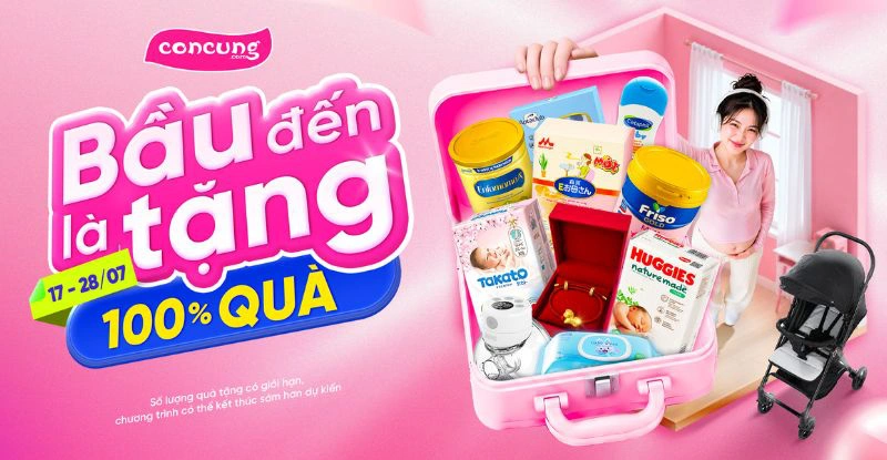 Bầu đến là tặng, tháng 7 tại Con Cưng