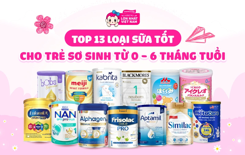 sữa cho trẻ sơ sinh 0-6 th&aacute;ng tuổi