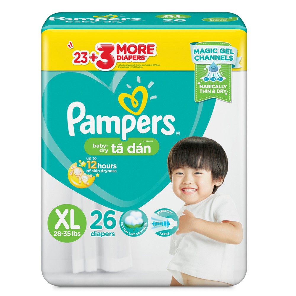 Tã dán Pampers Nhập khẩu XL 26 miếng