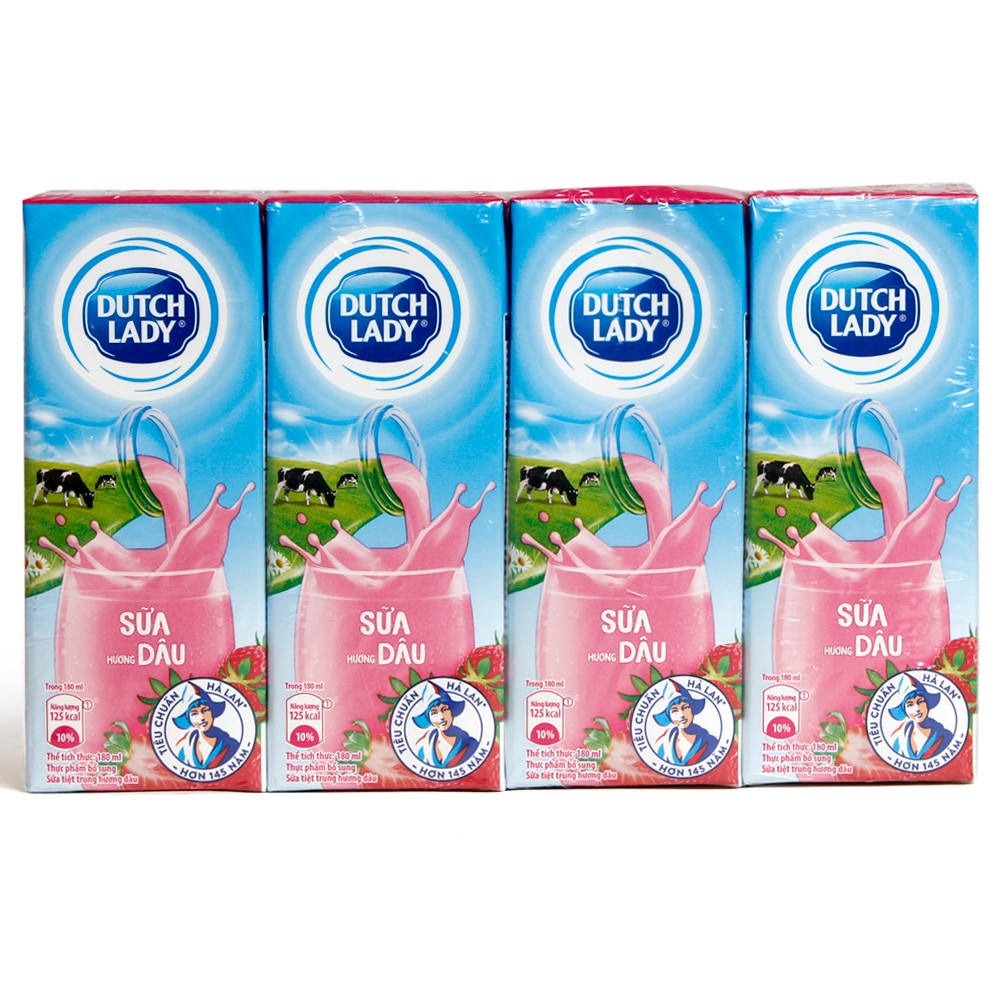 Sữa tiệt trùng hương dâu Dutch Lady 180ml1