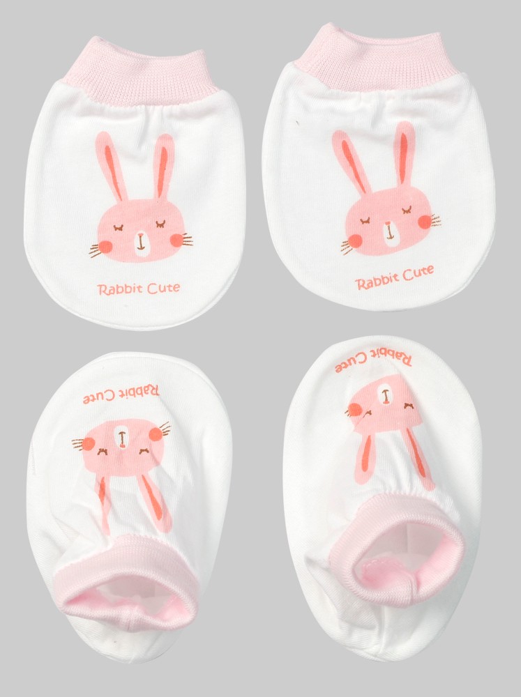 Bộ bao tay chân sơ sinh bo CF ( NB, Hồng )3