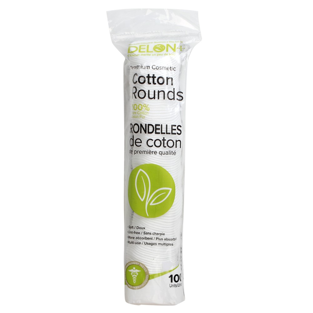 Bông Tẩy Trang cao cấp DELON Premium Cosmetic Cotton Rounds 100 miếng.01