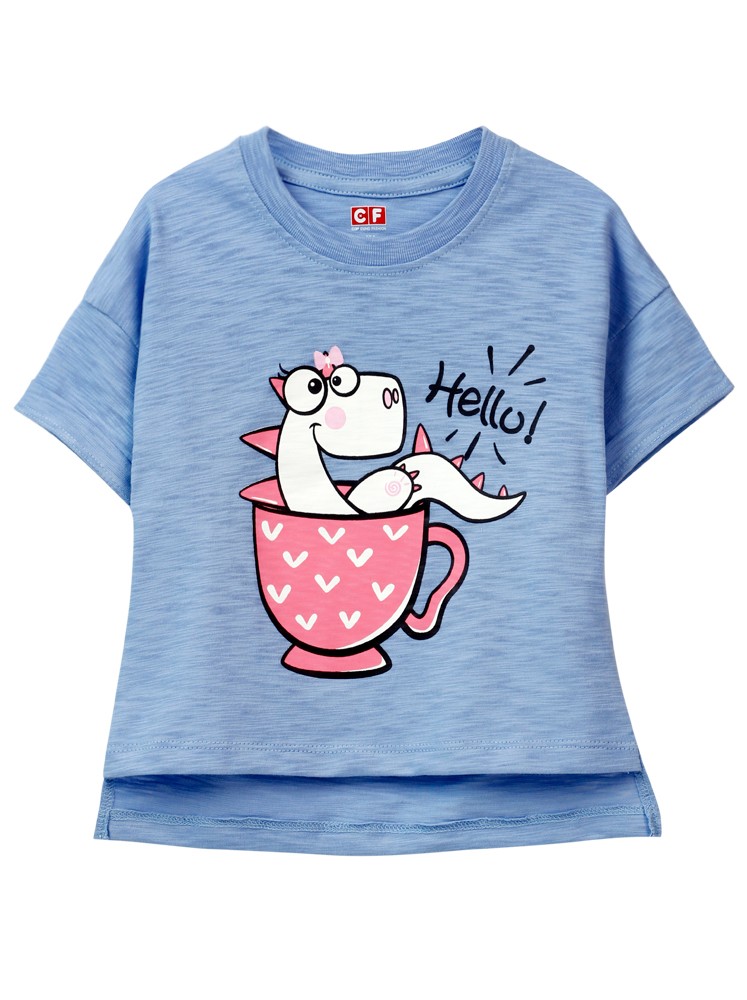 Áo thun bé gái tay ngắn CF G099022 (2Y,Xanh)1