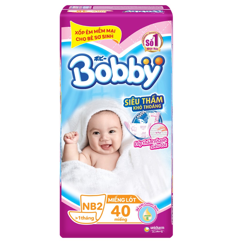 Miếng lót Bobby Fresh Newborn 2, 4-7kg, 40 miếng