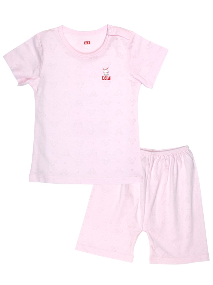 Bộ sơ sinh tay ngắn quần ngắn CF I089001 (Hồng)1 