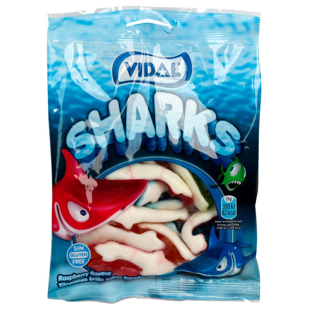 Kẹo dẻo con cá mập Vidal - Vidal Jelly Sharks 100g
