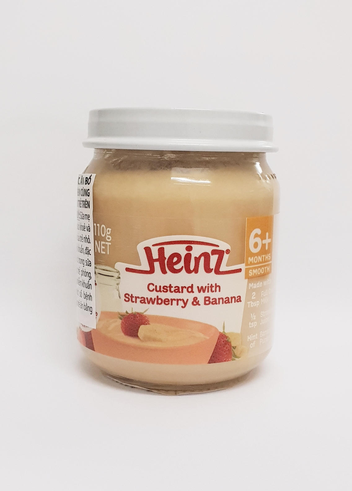 Custard với dâu và chuối cho trẻ từ 6 tháng tuổi trở lên - Heinz Custard with Strawberry, Banana