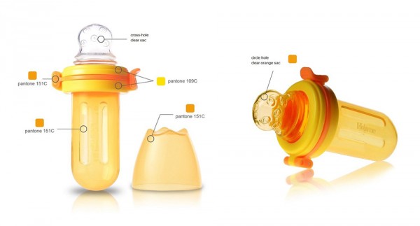 Bình bóp thức ăn chống hóc Kidsme, 160378OY- màu Cam2