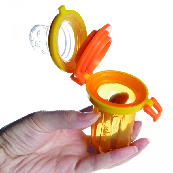 Bình bóp thức ăn chống hóc Kidsme, 160378OY- màu Cam4