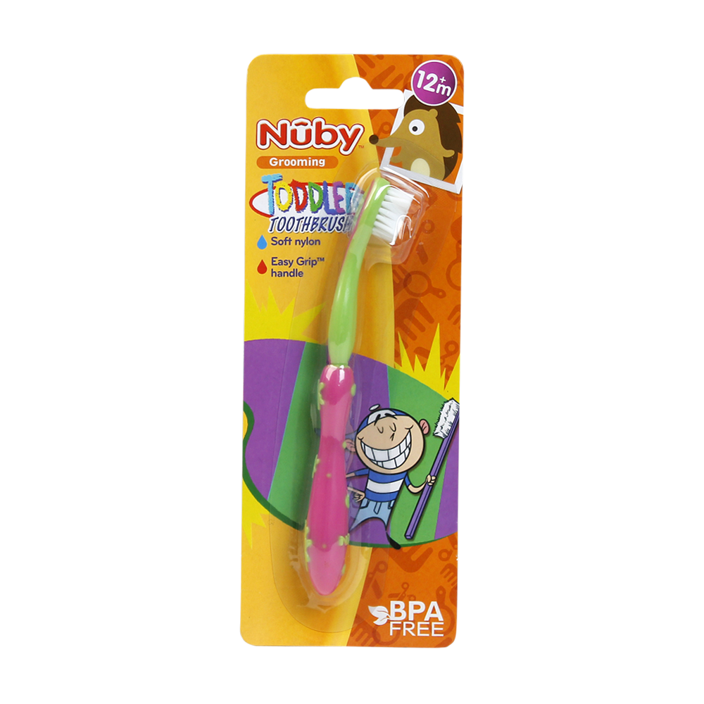 B&agrave;n chải 12M+ Nuby (hồng)1