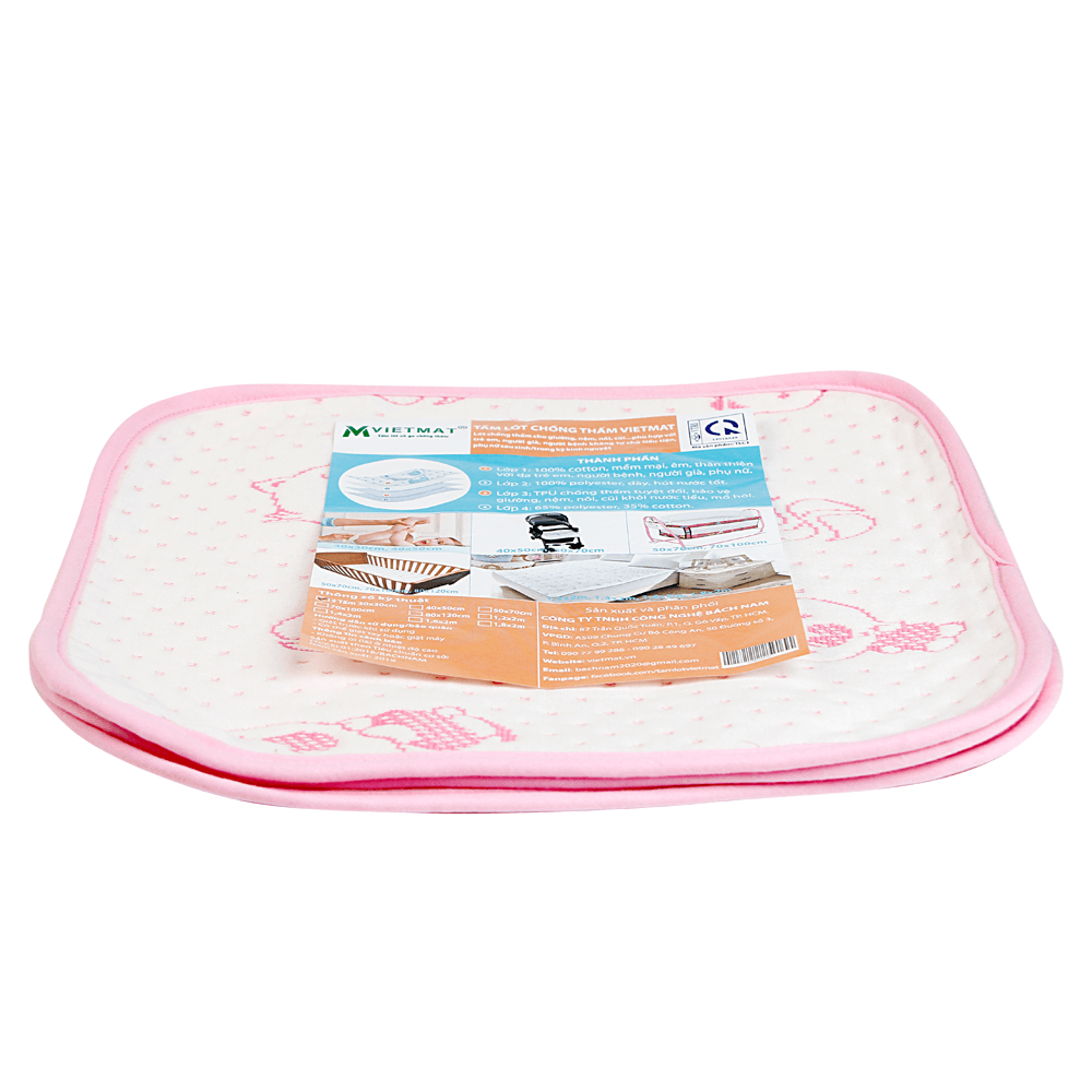 Combo 3 tấm l&oacute;t chống thấm VIETMAT size 30x30 m&agrave;u hồng04