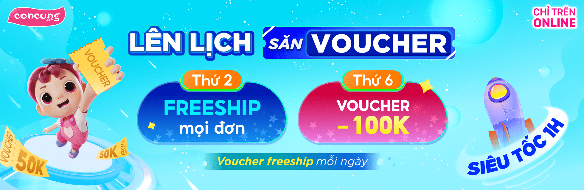 Thứ 2 - Freeship mọi đơn | Thứ 6 - Siêu hội giảm giá