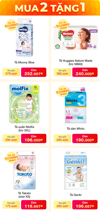 BỈM TÃ MUA 2 TẶNG 1 - MUA HÀNG TẠI SIÊU THỊ