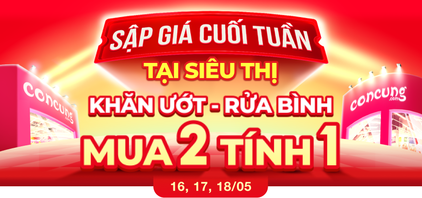  ÁP DỤNG TẠI SIÊU THỊ -KHĂN ƯỚT RỬA BÌNH MUA 2 TÍNH 1 