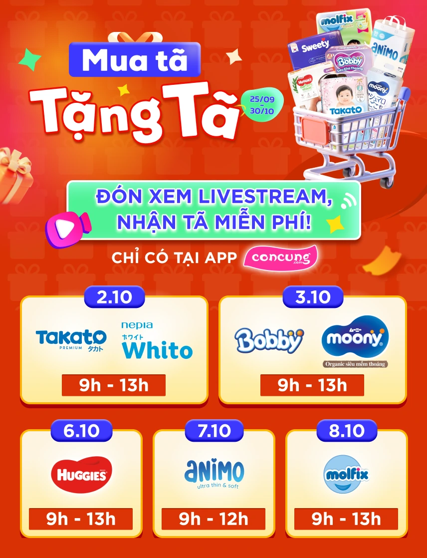 CON CƯNG - ƯU ĐÃI TÃ SỮA THÁNG 10