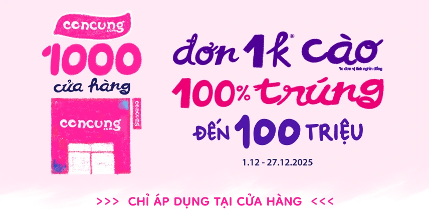 Thẻ cào 3 trong 1 khi mua đơn 1K tại Con Cưng