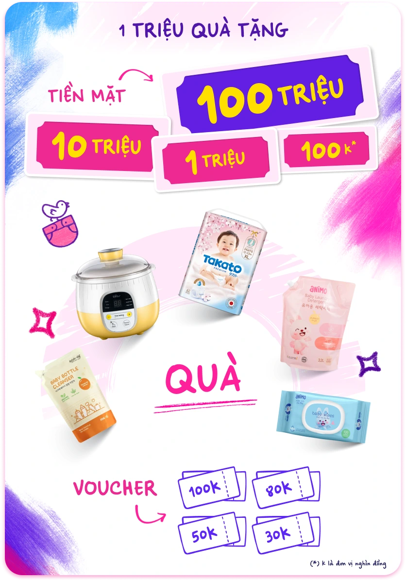 Thẻ cào 3 trong 1 khi mua đơn 1K tại Con Cưng
