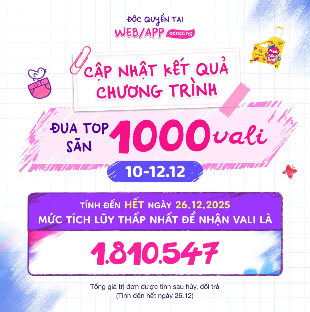 Hướng dẫn đổi quà Vali Con Cưng 20 inch