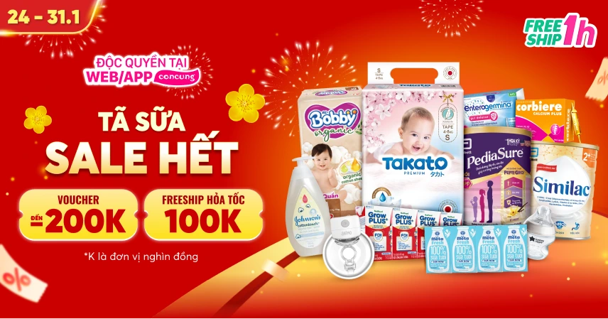 CON CƯNG SALE TẾT - TÃ SỮA SALE HẾT