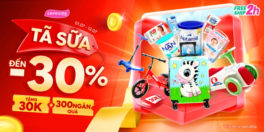 TÃ SỮA GIẢM ĐẾN 30%