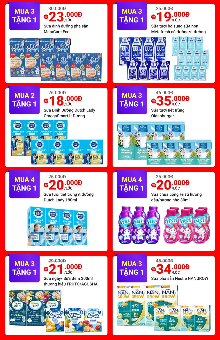 SỮA THÙNG GIẢM ĐẾN 40% & 100% QUÀ TO