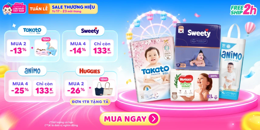 SIÊU SALE THƯƠNG HIỆU - TÃ SỮA GIẢM ĐẾN 30%